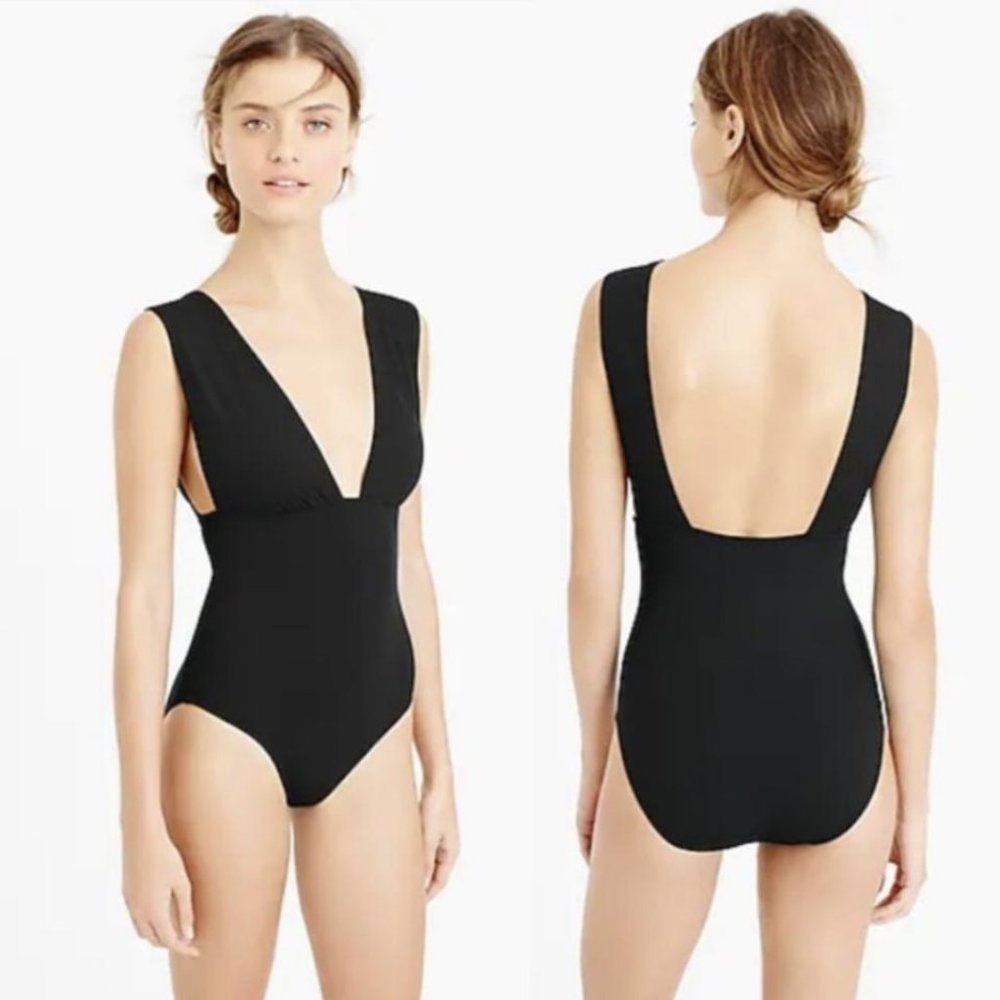 NWT Plunge V-Neck One-Piece Swimsuit - Picture 2 of 3